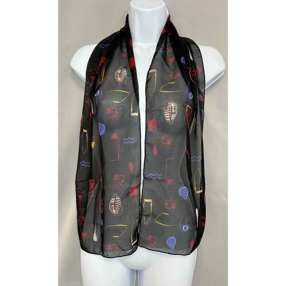 Liz Claiborne Women's Scarf‎ Rectangle Black 52x10